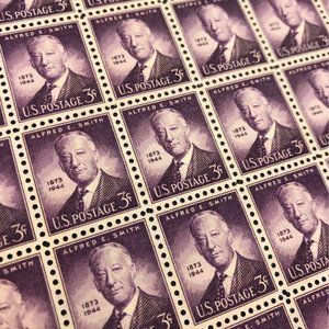 1945 Alfred Smith Postage Stamp Sheet, unused Vintage USA #937